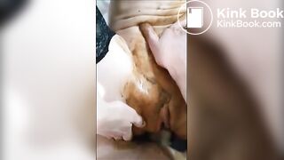 Shit in vagina through piss-filled speculum then fucked in