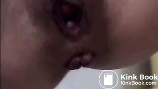 Girl shit and piss on a man mouth