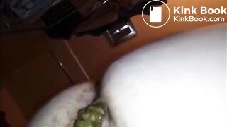 Hairy butt woman shitting a big quantity closeup