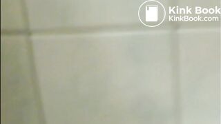 Brunette with glasses shitting and taste it