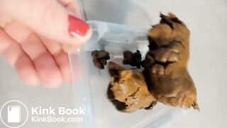 Slim blonde poops hard rocks