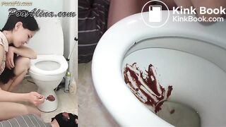 PooAlina - Toilet slave swallows Alina shit from toilet