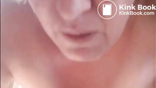 Mature bbw shitting trough her tanga and eat shit