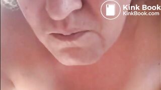 Mature bbw shitting trough her tanga and eat shit