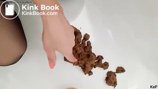 Scat play in the bathroom Part 1-2