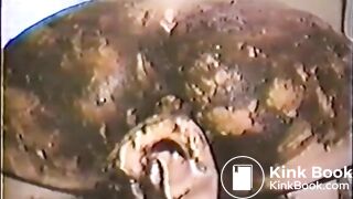 Girl anal masturbation with dildo and shit
