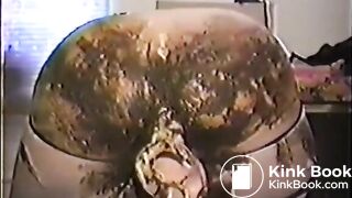 Girl anal masturbation with dildo and shit