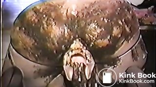 Girl anal masturbation with dildo and shit