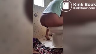 Fat poop on bathroom floor