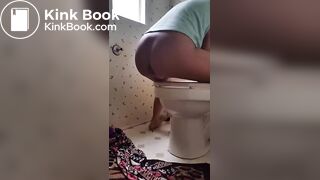 Fat poop on bathroom floor