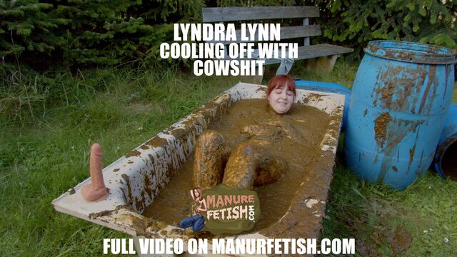 Lyndra Lynn cooling off with cow shit