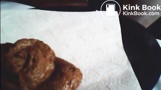 Hairy big butt mature shitting on the floor