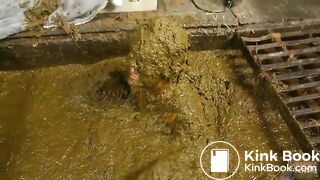Betty completely submerges in cowshit
