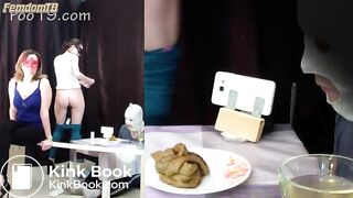 Poo19 - 2 mistresses cooked a delicious shit breakfast for a slave