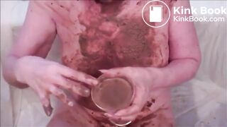 Woman eat her shit and piss