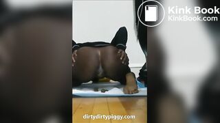 Ebony girl shitting doggystyle