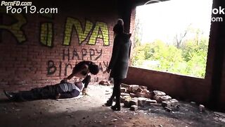 Toilet in an abandoned building