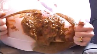Milf shitting diarrhea in white pantyhose