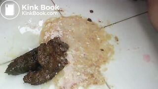 Sexy blonde pissing, shitting and puking