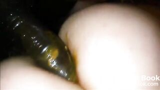 Naughty big booty babe ass fucked while pooping