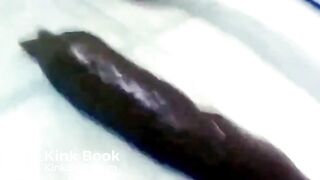 Ebony Girl Unloads A Thick Turd