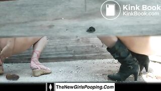2 girls pooping at the same time