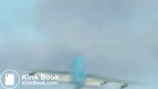 Beautiful flight attendant shits in airplane