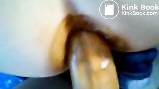 Anal fuck with shit on the dick