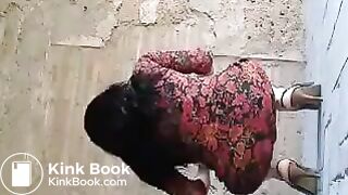 Girl shits and pee in public