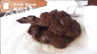 Pierced cunt milf in high heels shitting on the floor