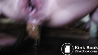 Mature lady shitting closeup
