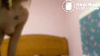 Hairy pregnant girl shitting on cam