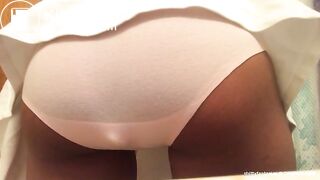 Filling her pink panties