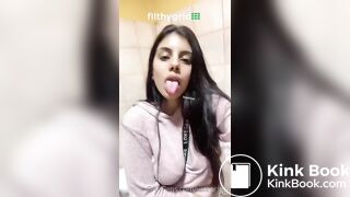 Naughty Girl poop in bathroom