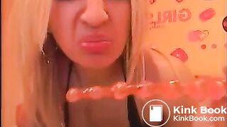 Blonde milf anal masturbation and shit