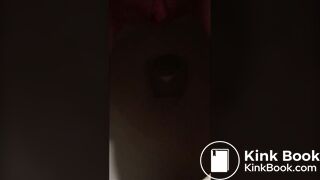 Blonde babe shit and piss in the toilet