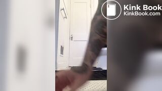Cute girl takes a shit