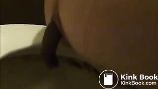 Skinny young girl takes a big shit in toilet