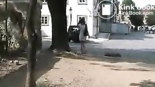 Public panty poop