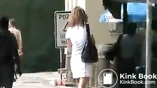 Public panty poop