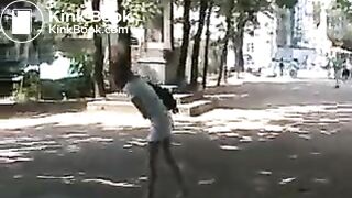 Public panty poop