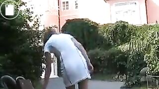 Public panty poop