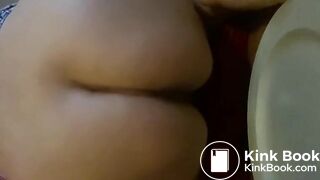 Spanish slut shitting on a plate