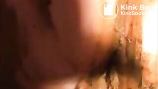 Woman shit diarrhea and smear it on her butt