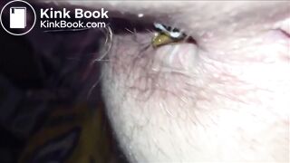 Hairy butthole woman shitting closeup