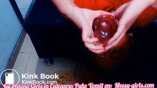 Hot cam teen puke vomit a lot over her face throat deepthroat throatfuck