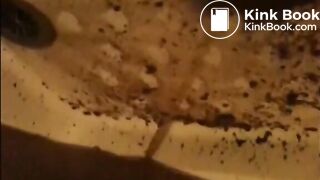 Woman shitting a very liquid diarrhea in the shower