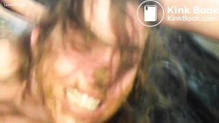 Female slave forced to eat poop