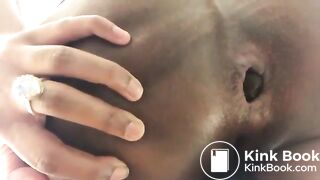 Big black booty lady pooping