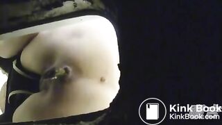 Toilet voyeur heavy poop